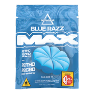 MAX Blue Razz THC+CBD Infused Gummy Wheels  50 mg THC