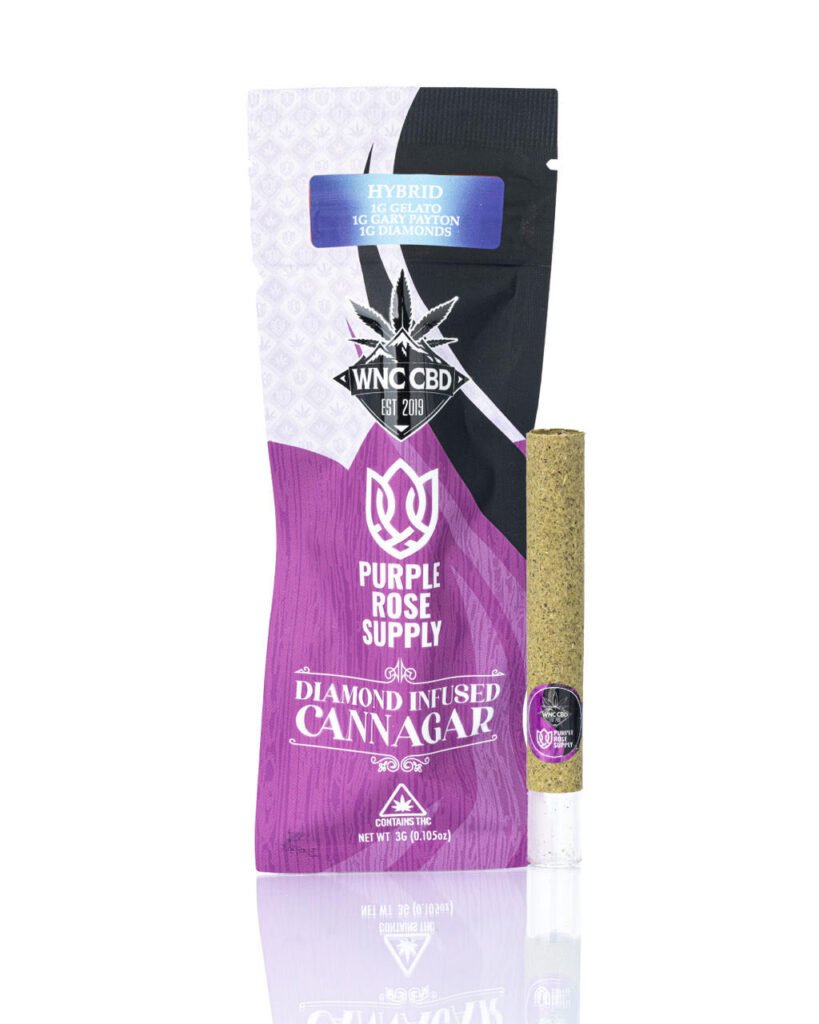 WNC CBD 2g Pre-roll | Diamond Infused Cannagar | 1g Gelato | 1g Gary Payton – Hybrid