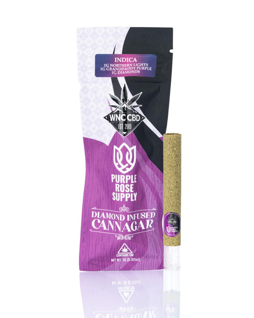 WNC CBD 2g Pre-roll | Diamond Infused Cannagar | 1g Northern Lights | 1g GrandDaddy Purple – Indica