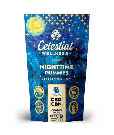 Celestial Wellness | Night Time  15ct | CBD & CBG | THC-FREE | 600mg per bag