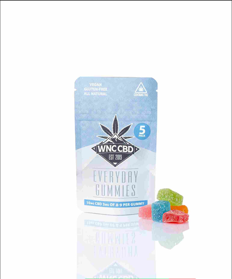 WNC CBD | 5ct | 10mg CBD | 3mg D9 THC | Everyday Gummies